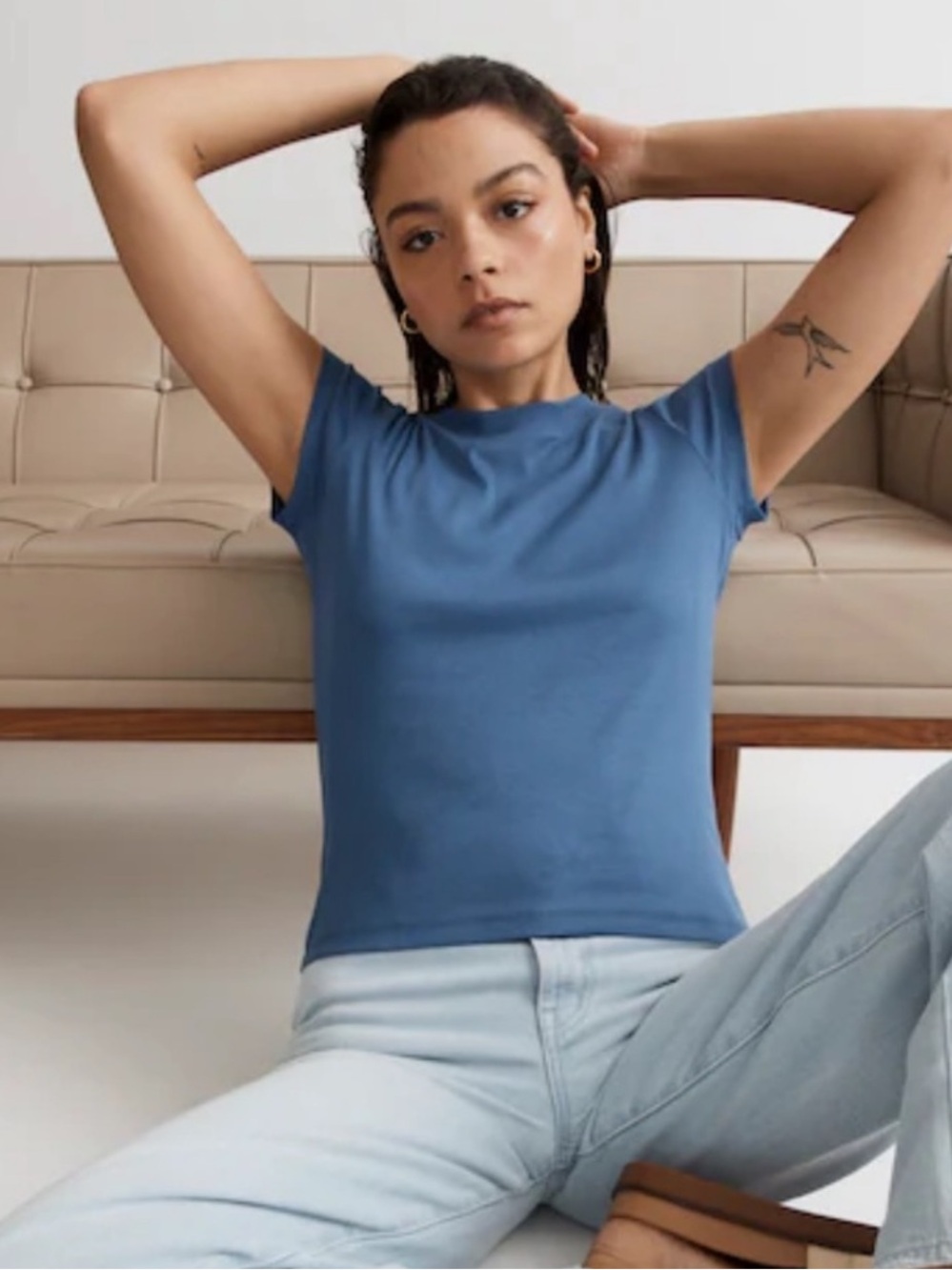NWOT Madewell Supima Cotton Tee Small Blue